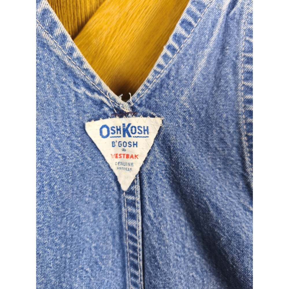 Vintage OshKosh Bgosh Denim Overalls Made in USA Vestbak Blue Cotton Size 4T - Picture 4 of 7